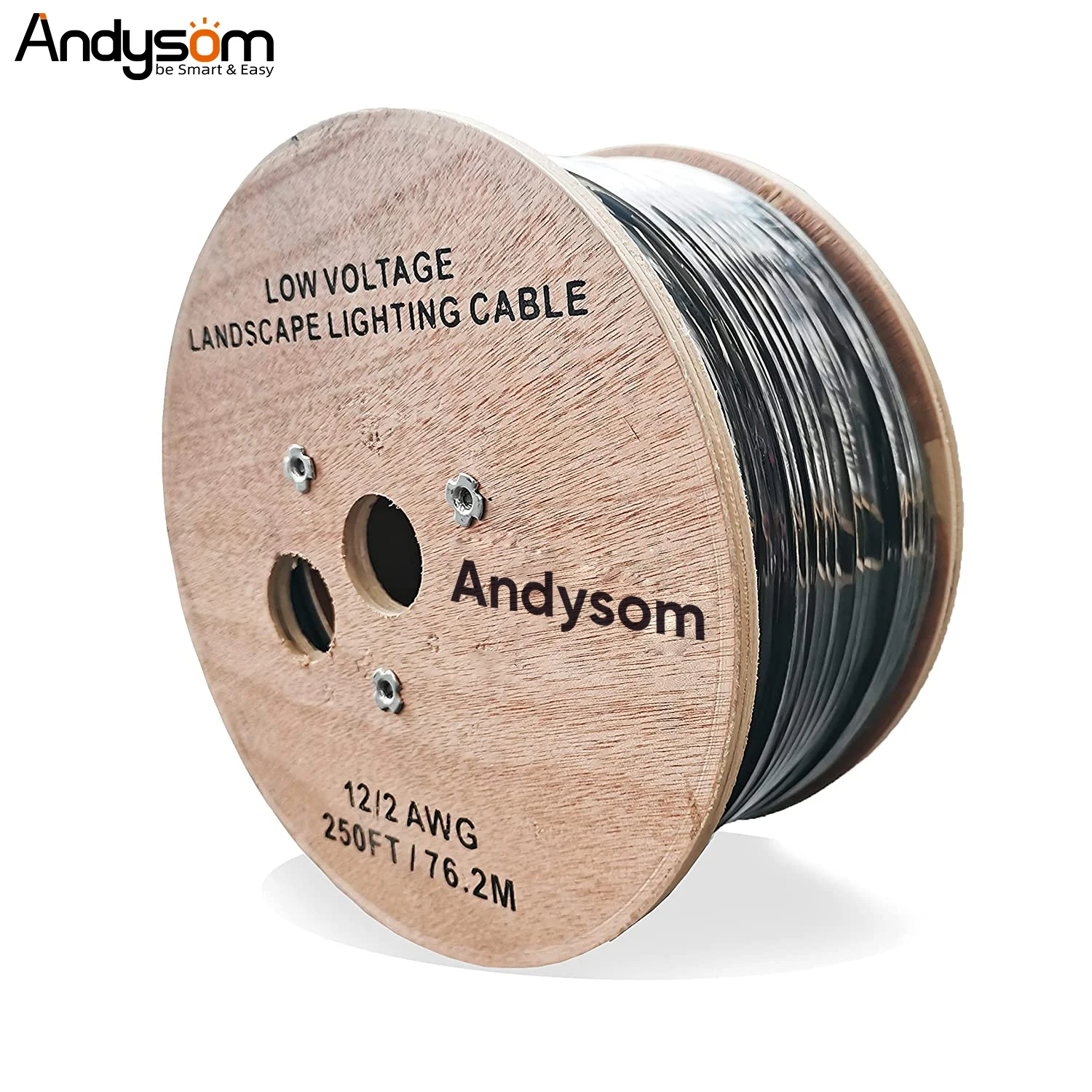 Andysom 14 AWG/2C 100FT Direct Burial Cable WIRE Underground Low Energy Circuit Cable For Outdoor Landscape Lighting