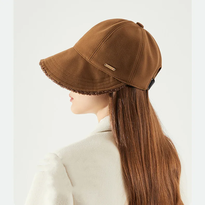 Quality winter bucket hat winter faux fur furry bucket hat fluffy fu fashion warm Fisherman hat for women