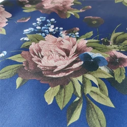 Satin flowers pattern 100% polyester floral printed satin fabric for suit dress coat jackets garment