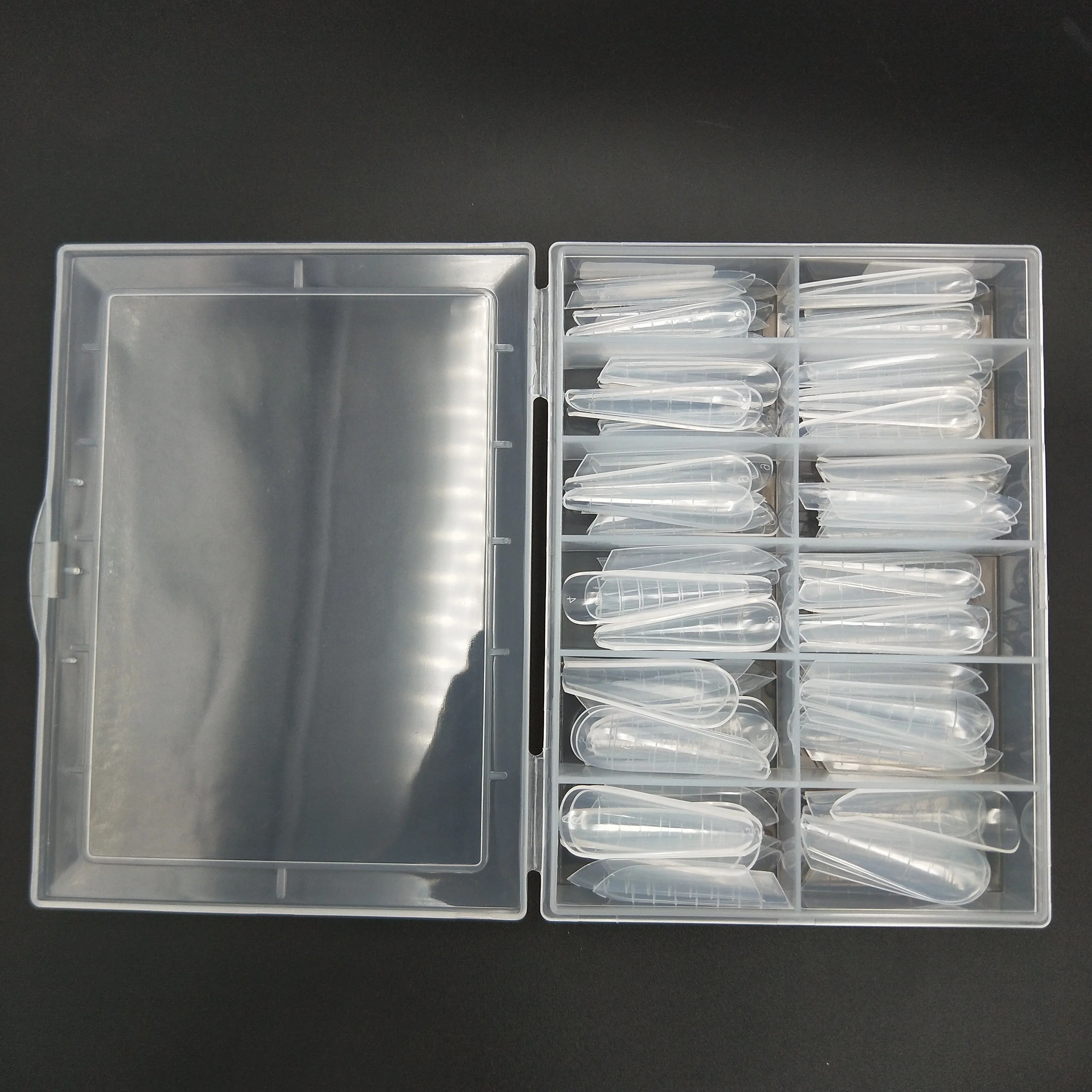 Wholesale 120 PCS 12 Sizes Clear Nail Tips Full Cover Dual Nail Form false nails Extension Tips Crystal Mold