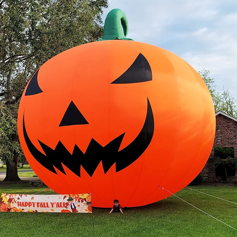 Giant Inflatable Pumpkin Halloween Decorations With Blower, Outdoor Holiday Party Halloween Decor Blow Up Pumpkin