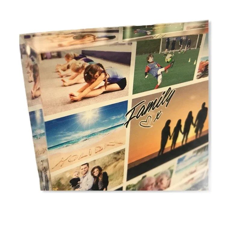 Family Memories Freestanding Acrylic Photo Block Family Collage Acrylic Photo frame Gifts for Families Home Decor Holiday Photo