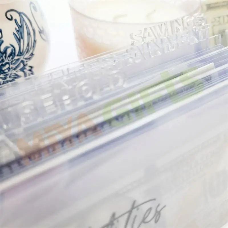 custom acrylic crystal cash tray cash holder organizer cash stuffing saving budget  money organizer planning board with divider