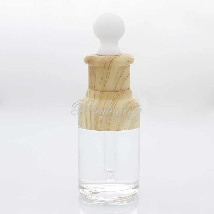 10ml 15ml 50ml 100ml wholesale Clear Essential Oil Glass Bamboo Dropper glass Serum Bottle with Pipette Tube