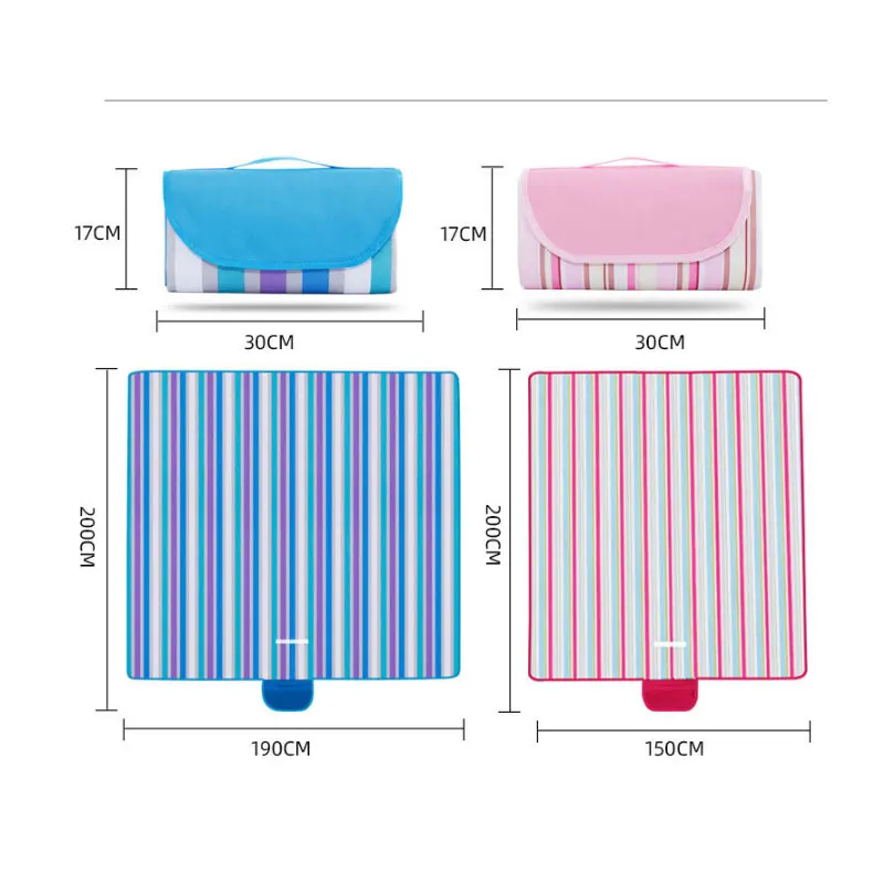 Family Picnic Blanket with Tote, Extra Large Foldable and Waterproof Camping Mat for Outdoor Beach Hiking Grass Travel