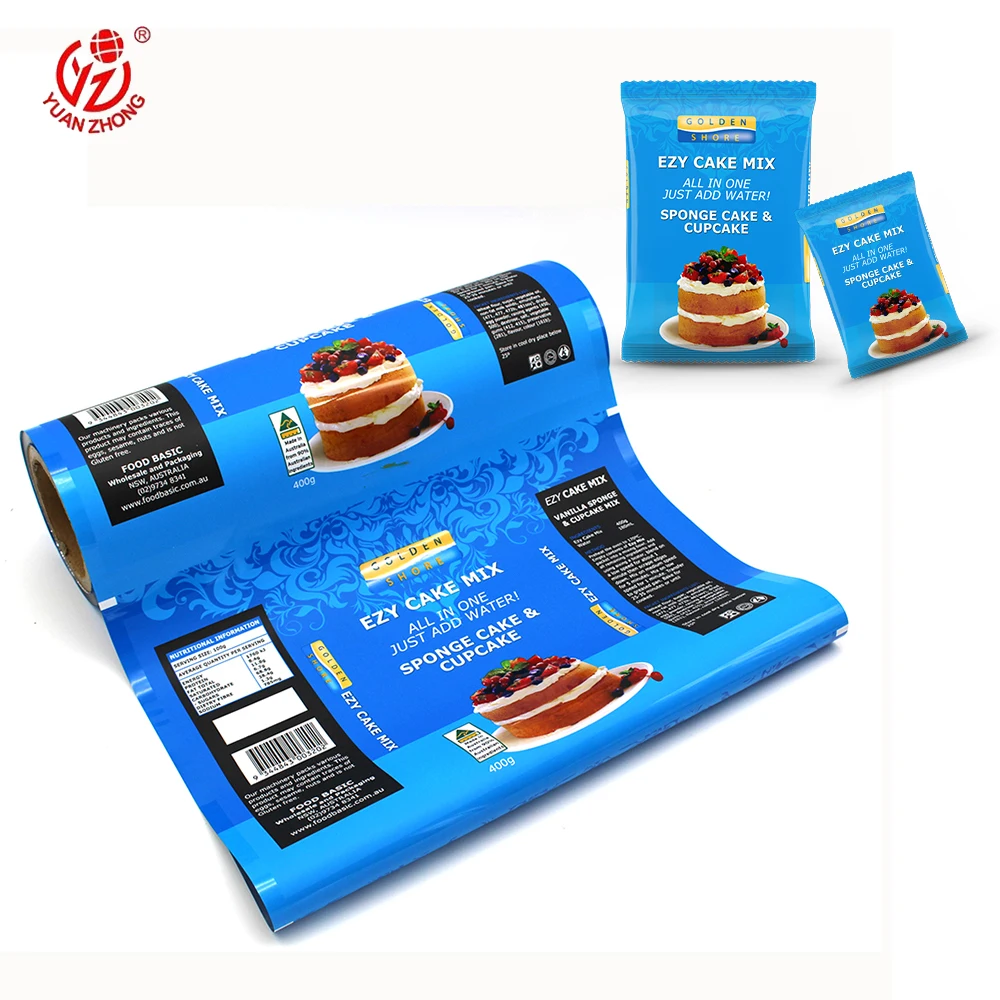 Custom Printed Factory High Quality Food Packaging Wrapping Plastic Film Roll Aluminum Foil Packaging Film For Pancake/Croissant