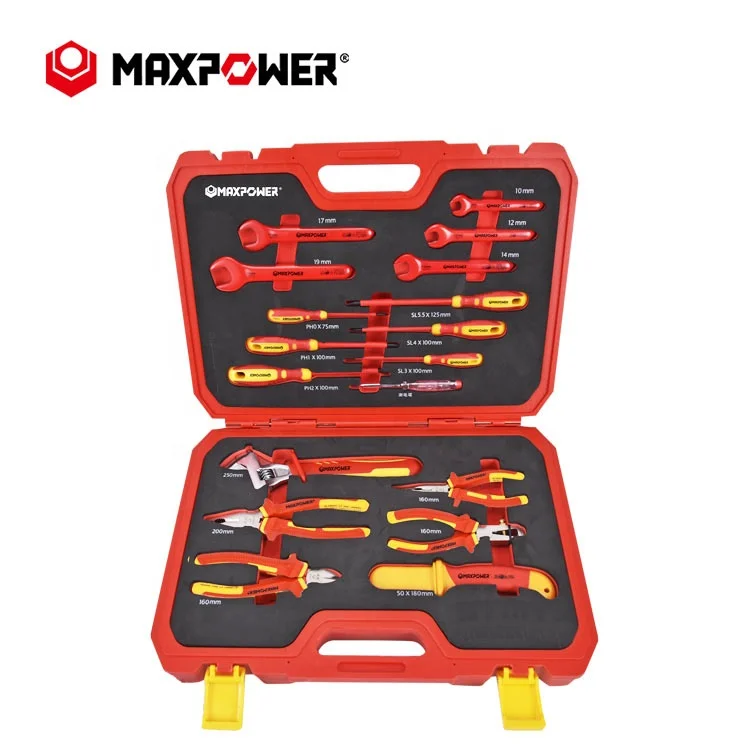 Набор инструментов Maxpower VDE Изолированные плоскогубцы 18 шт. отверток для зачистки