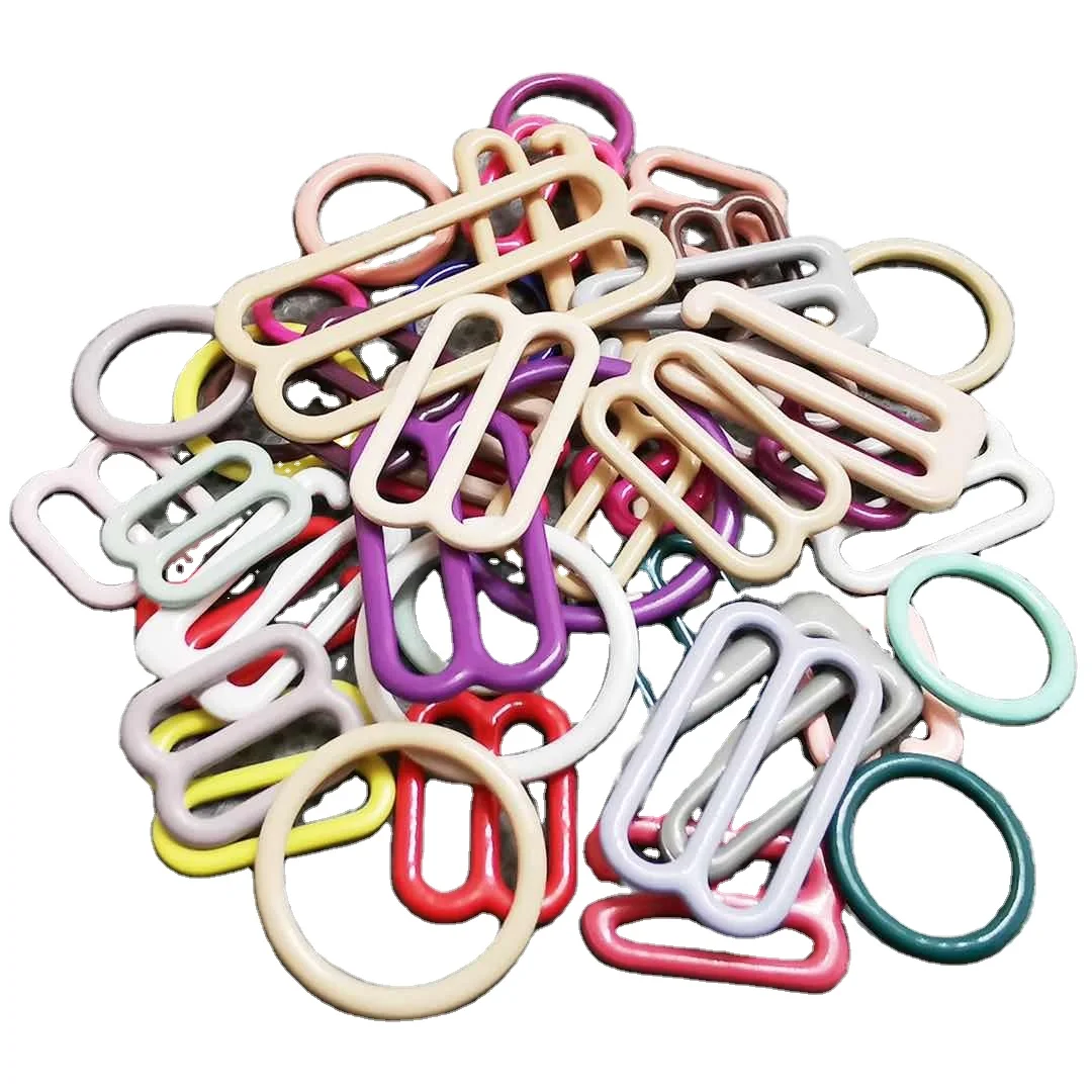 
custom enamel coated bra window metal hook and eye for bikini 