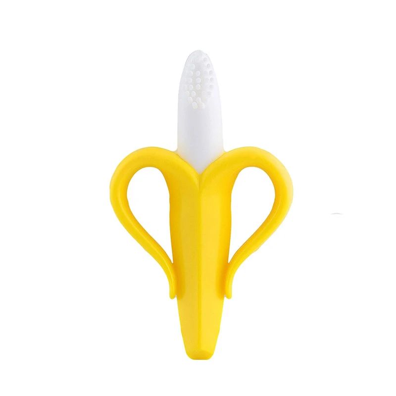 Забавная детская зубная щетка с мультипликационным принтом, молярная палочка, BPA бесплатно, мягкая силиконовая детская зубная щетка