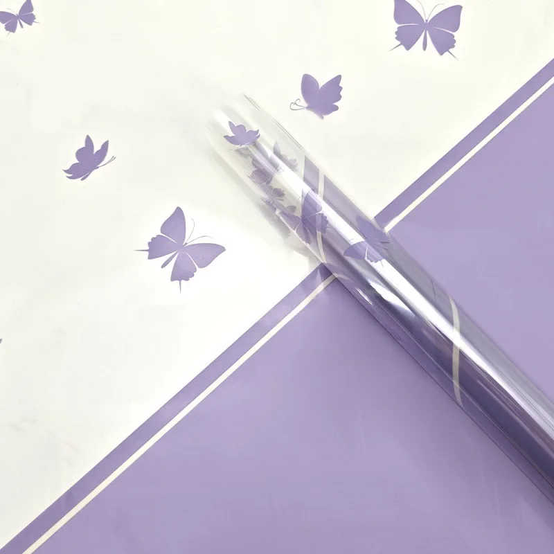 Waterproof Flower Wrapping Paper with Butterfly Pattern Floral Bouquet Packaging Paper for Wedding Gift DIY Craft Paper