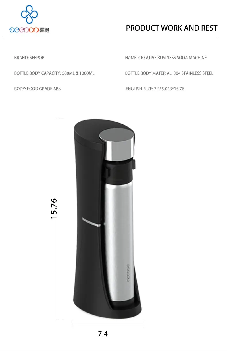 Good Price Home Desktop Soda Stream Carbonated Plastics Stainless Steel Soda Sparkling Water Maker Machine