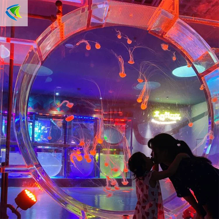 black and white acrylic jellyfish tank moonlight jellyfish aquarium import material  100%