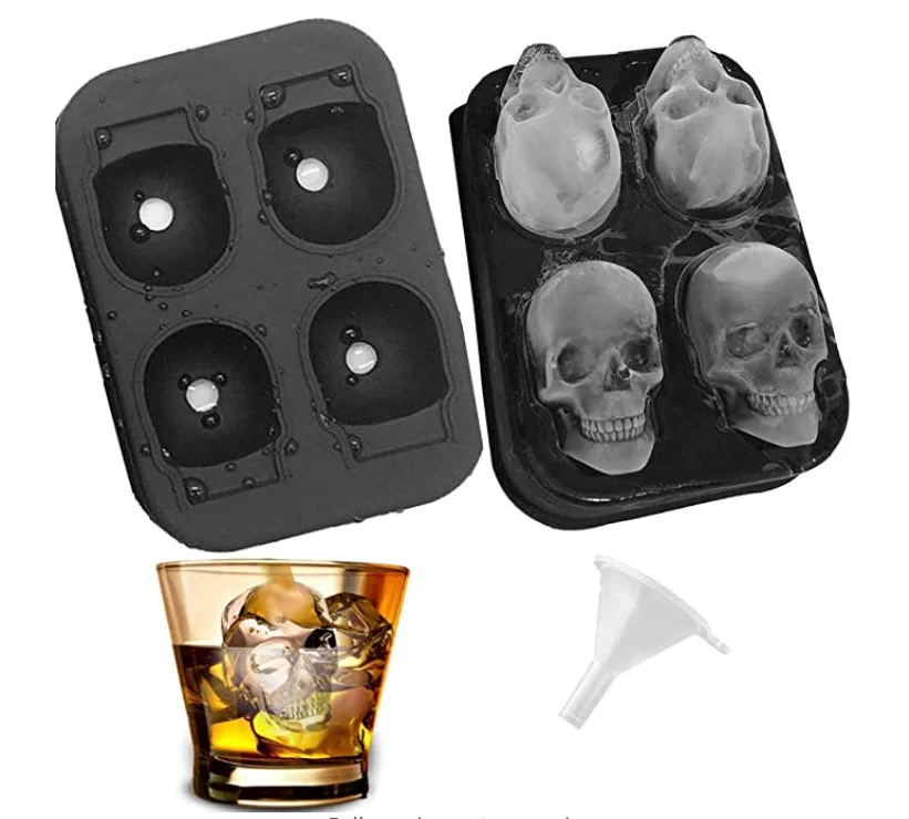 SK15 Halloween Skull Candle Resin mold Small Face Moulds For Chocolate With Lid