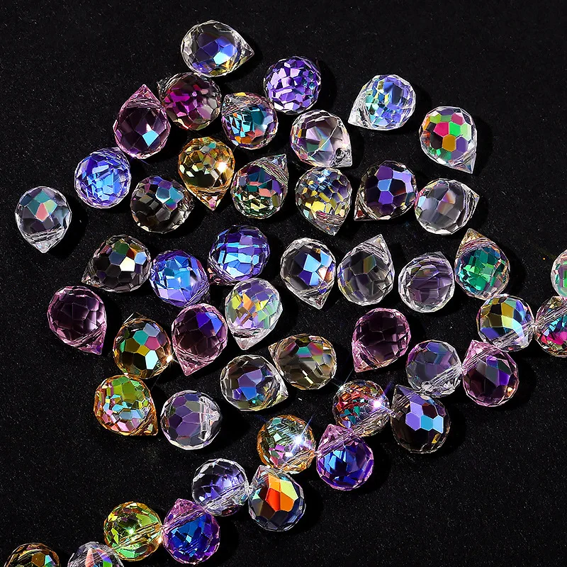 Crystal factory wholesale top hole strawberry faceted crystal glass beads  for jewelry natural stone beads