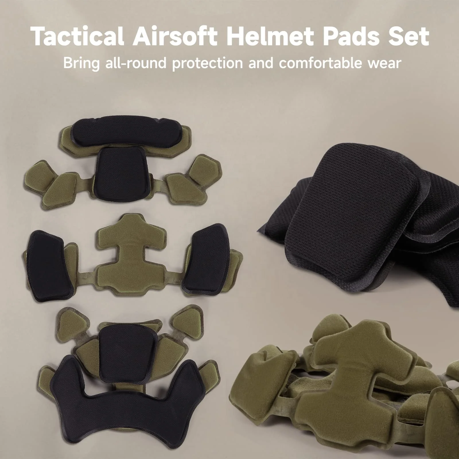 Comfortable Dual Layer Memory Foam Helmet Pad Absorbent Breathable Removable EVA Helmet Padding