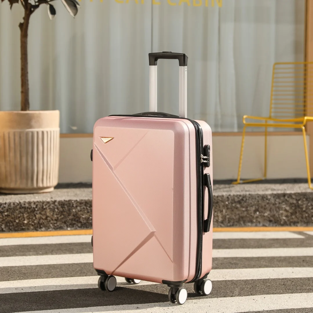 Rose Gold Custom Abs Portable Luggage Bag Travel Luggage Wholesale Carry Hand Luggage Suitcase