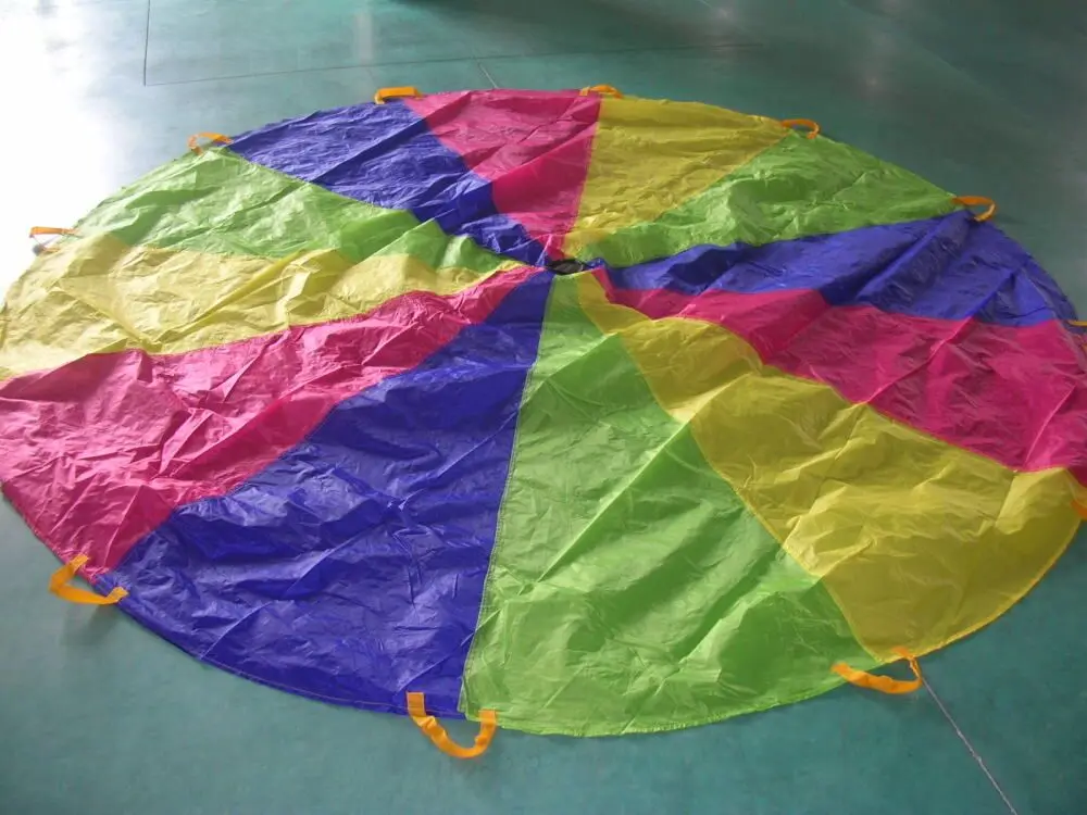 Outdoor Indoor Rainbow Kid Play Parachute Game With Handles Kids Parachute Play