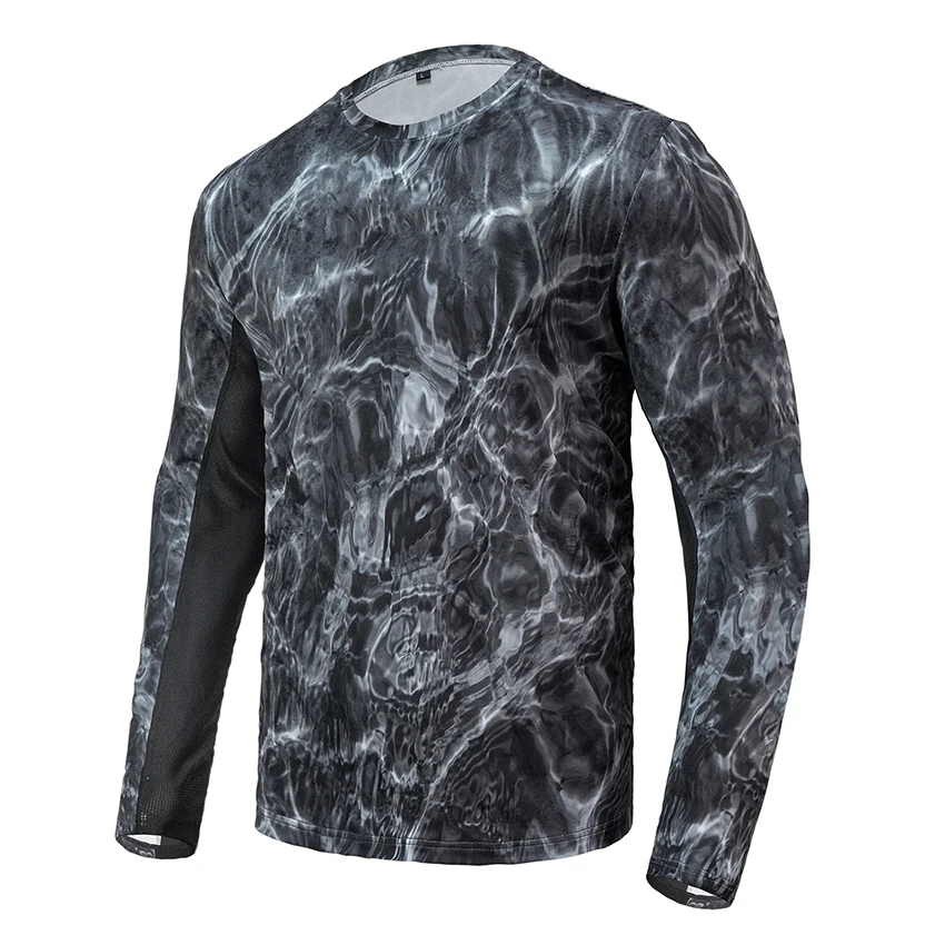 wholesale custom long sleeve perform t shirt camo jersey upf fishing clothes man uv fishing shirt unisex