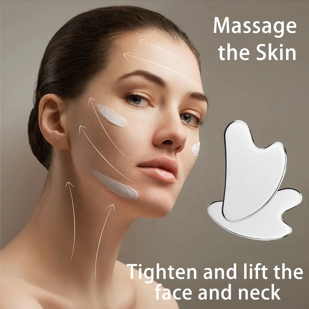 Guasha facial tools Stainless Steel Beauty skin Massage scraping board lymphatic drainage lift skin Gua sha