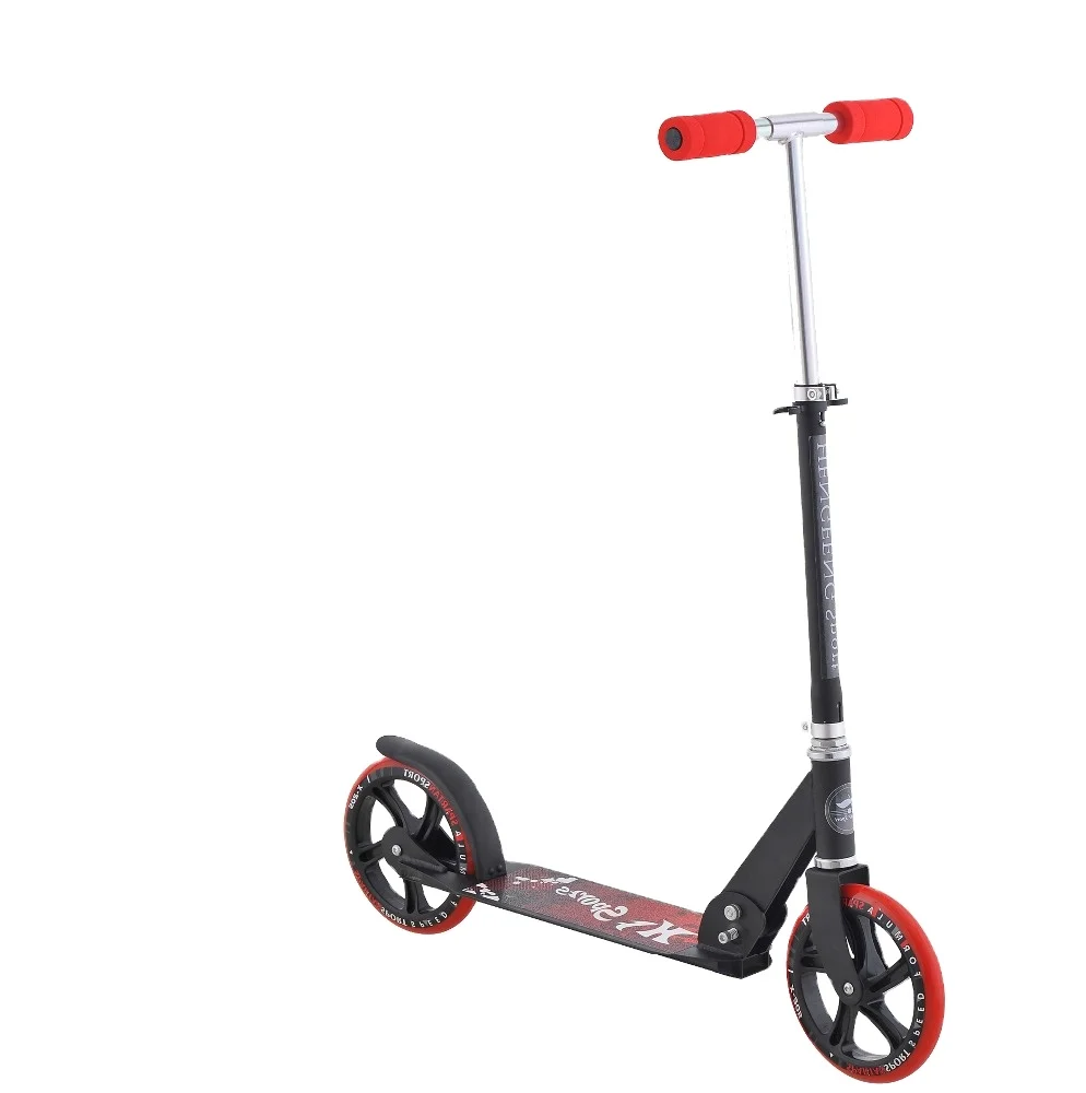 
hot sale foldable height adjustable 200mm PU big wheel adult kick foot scooter 