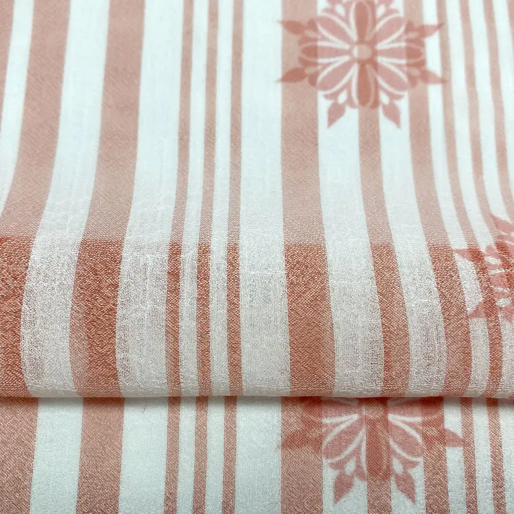 Harvest 100% polyester floral printing floral stripe chiffon for summer items