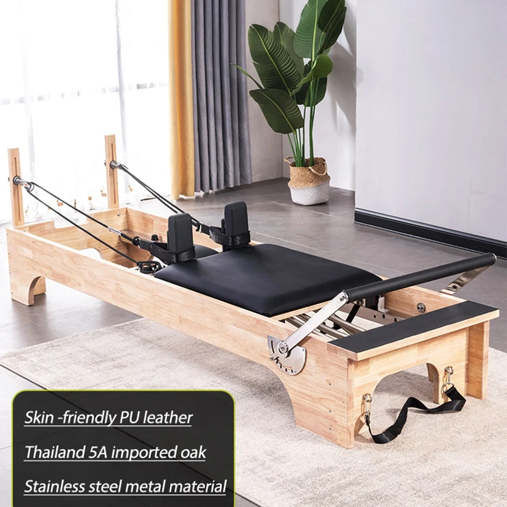 Wood Home Gym Training Exercise Stretch Fitness Professional Equipment Reformer Machine Oak Pilates Cadillac Bed