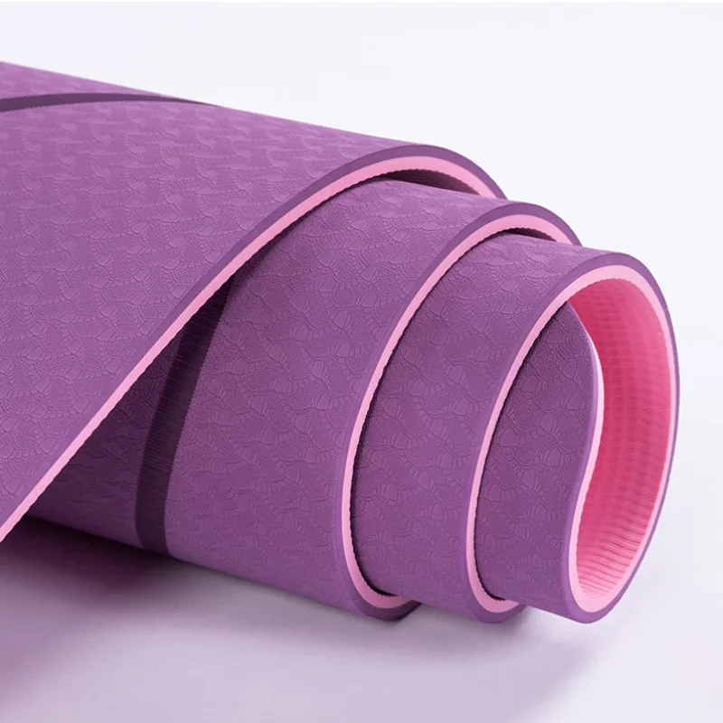 Custom Print Eco Yoga Mats Large 80cm Home Gym Exercise 8mm Foldable Yoga Mat TPE With Strap