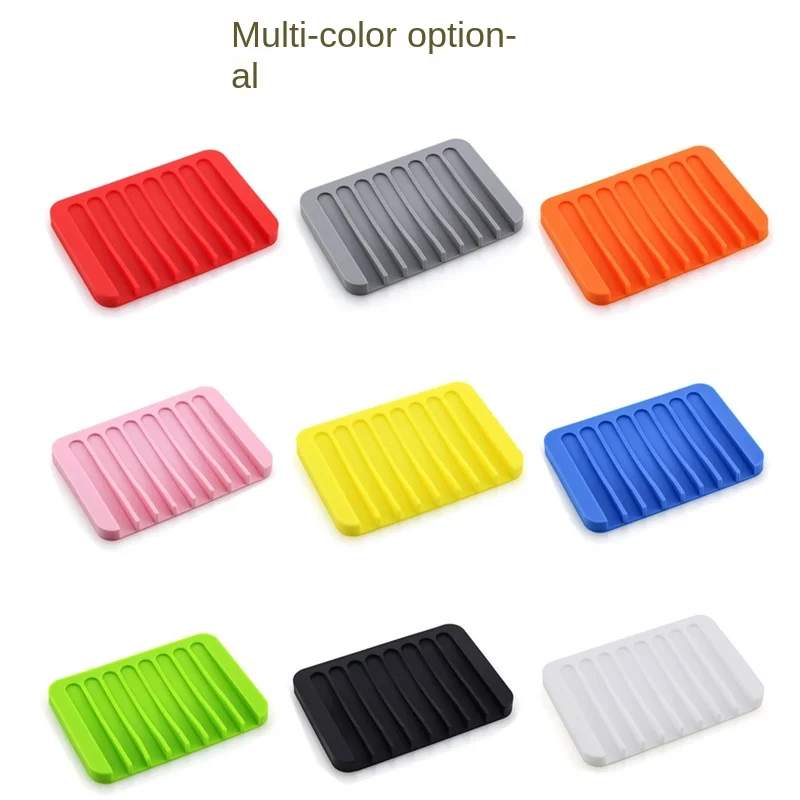 Bathroom Creative Colorful Soap Dishes Soap Tray Lift Non-slip Silicone Soap Pad