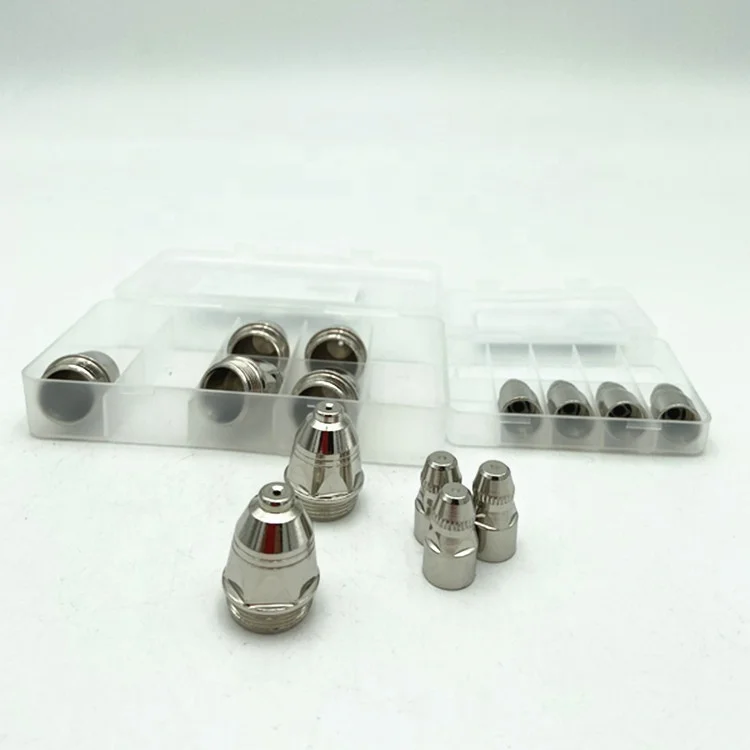 Plasma cutting nozzle and electrode used for P80