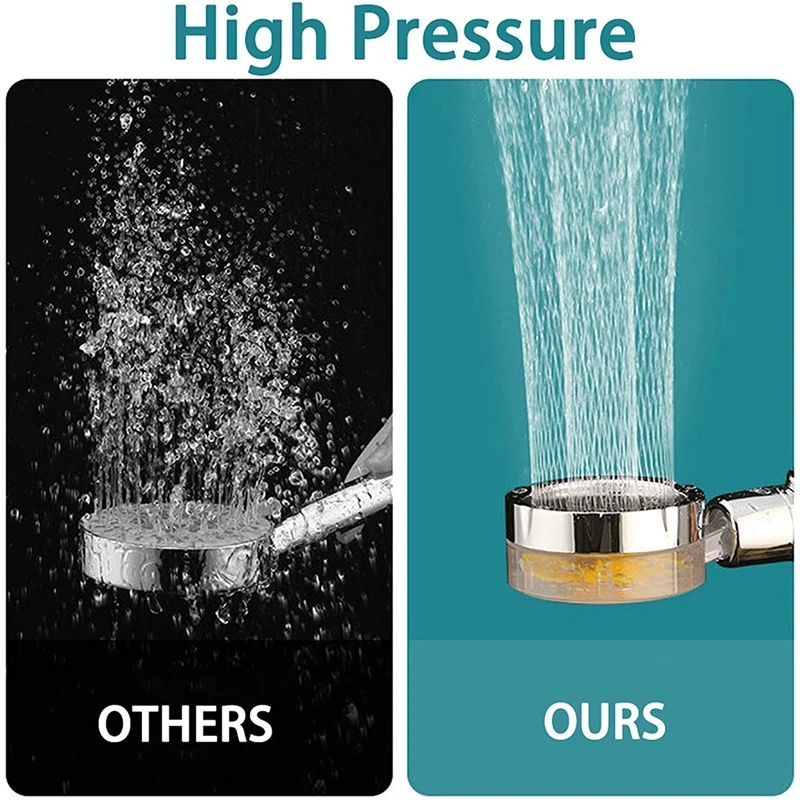GEE-N High Pressure 360 Degree Fan Shower Head ABS Hand Shower With One Stop Button Bathroom