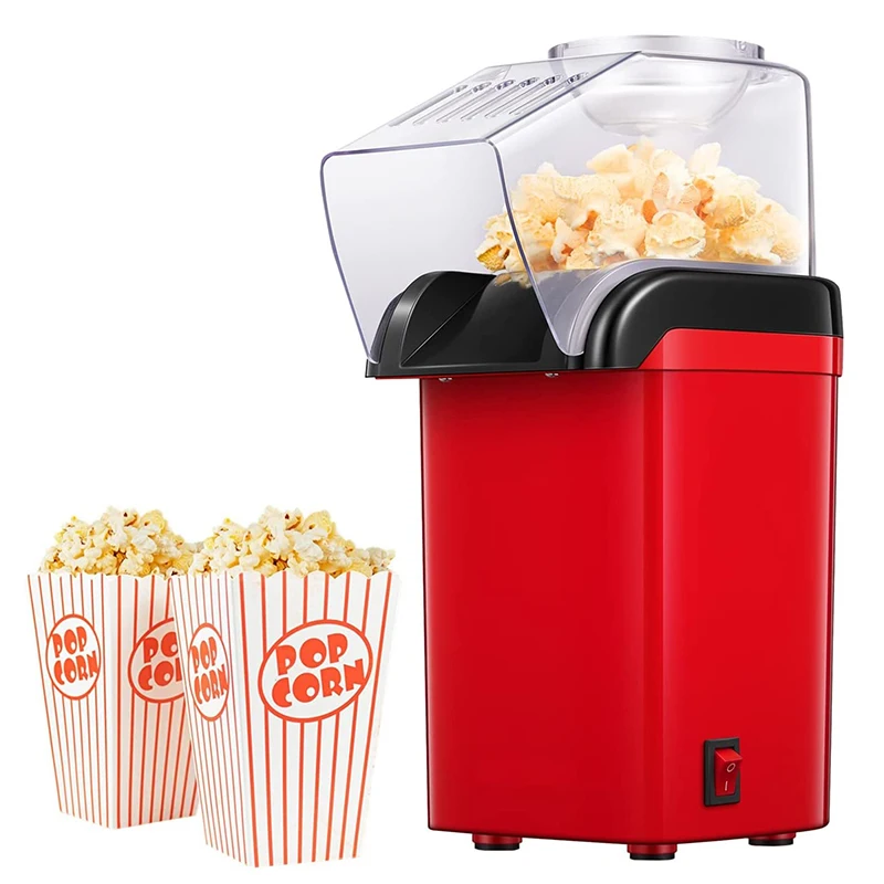 Hot Air Circulation Popcorn Maker Low Fat No Oil Needed Popcorn Popper for Home Movie/Party Electric Popcorn Machine