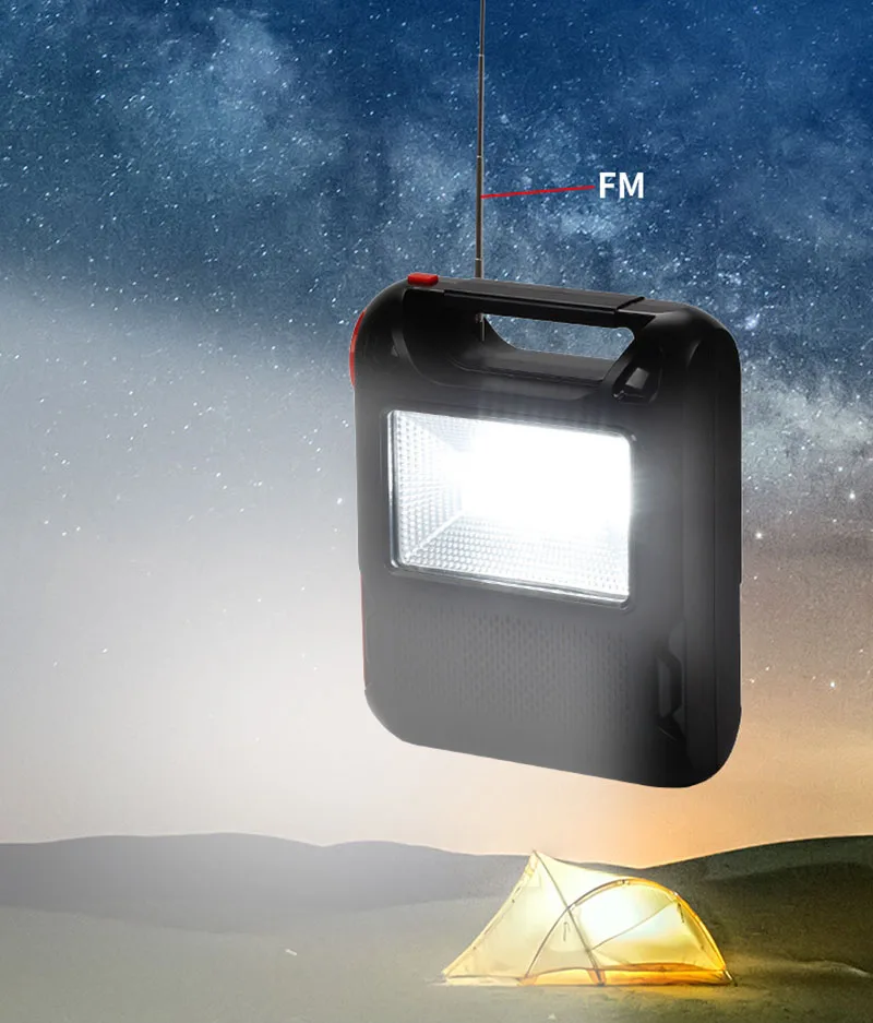 Selling high quality outdoor camping LED lights flashlight FM radio BT speaker music player solar lights