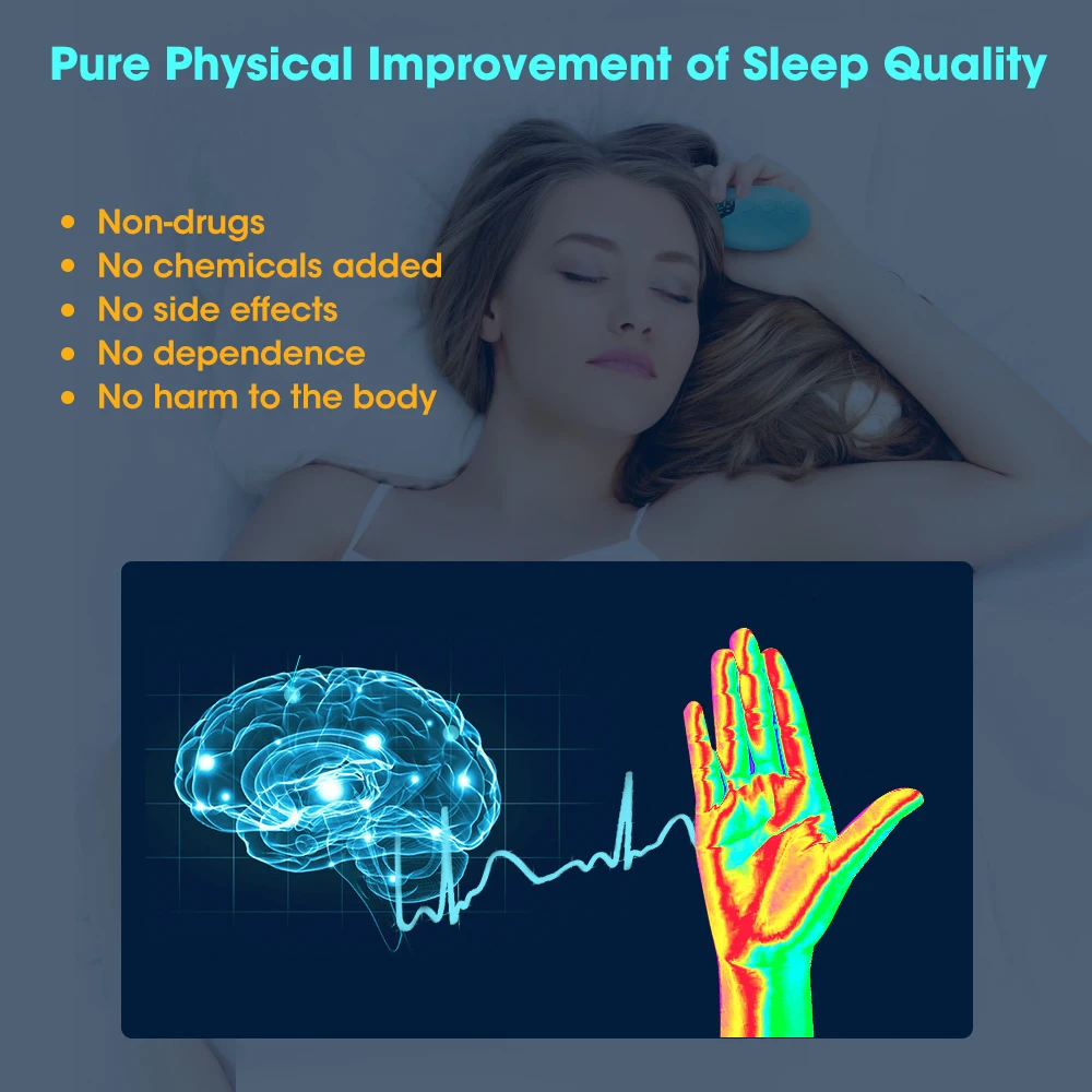 Private Logo Handheld Sleep Aid Relaxation Device Microcurrent Intelligent Tool Massage Improved Sleep Stress & Insomnia Relief