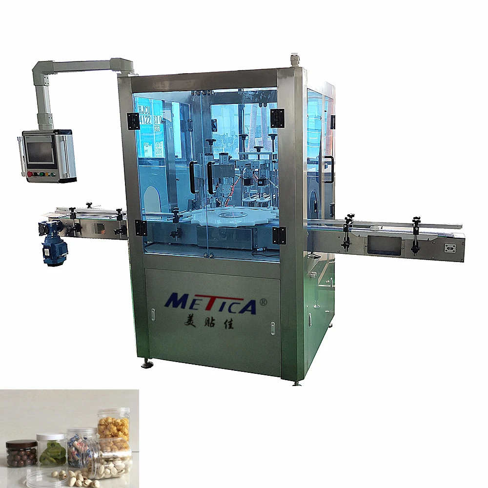 Food grade auto double heads capping machine for screw or press cap