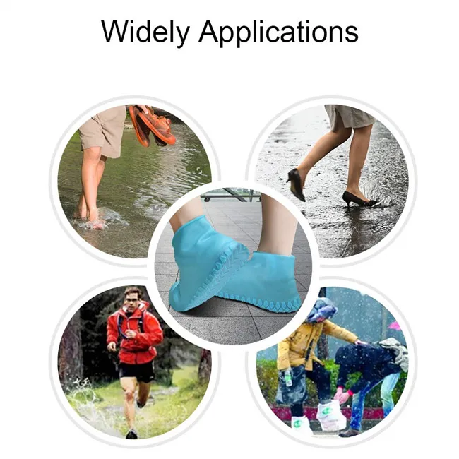 Outdoor Shoe Protectors Reusable Rain Boots Silicone Waterproof Shoe Covers For Cycling,Outdoor,Camping,Fishing,Garden
