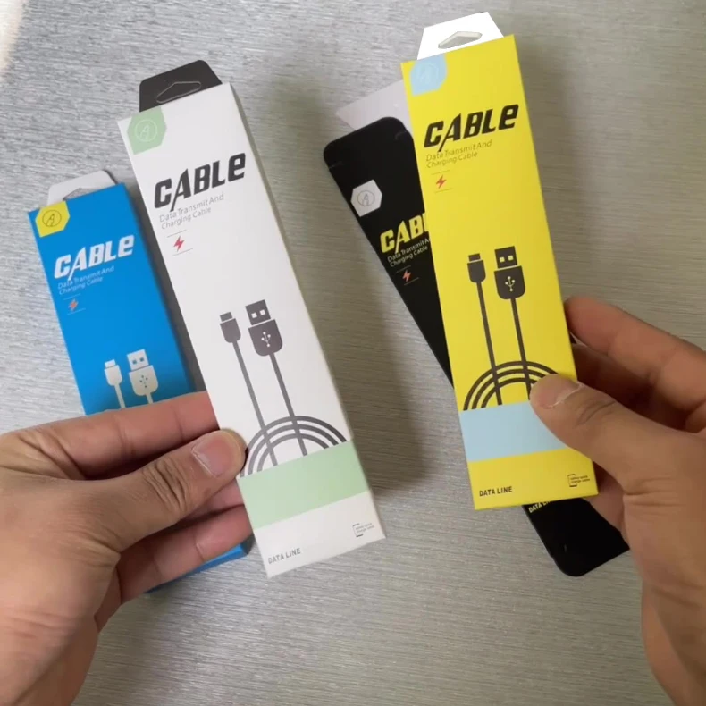 Factory In Spot Usb Cable Paper Packaging Free Sample Wholesale Custom Printed Cheap Usb Cable Packaging Box