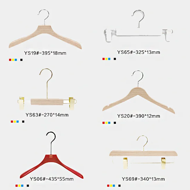 Custom logo multi-color high quality standard eco-friendly cheap clothes jacket shirt wooden hanger