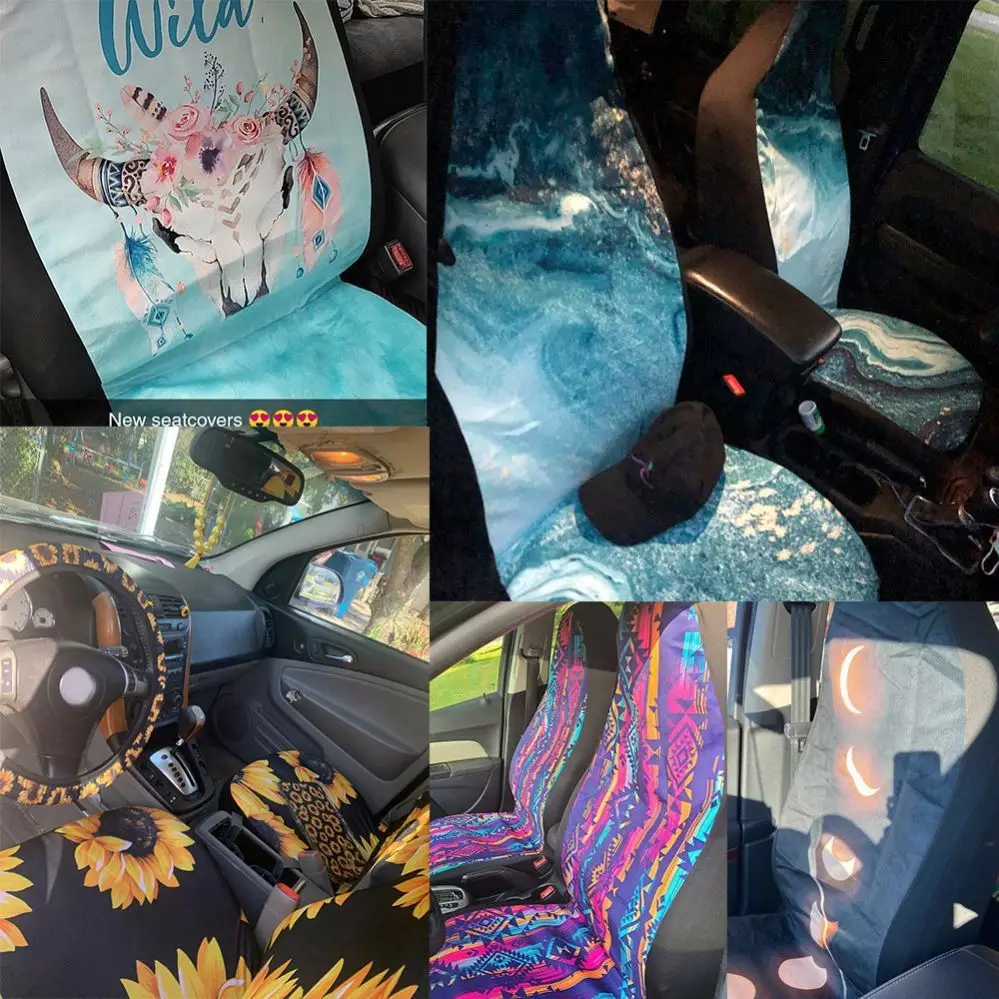 
Beautiful Car Seat Covers Colorful Hawaii Kanaka Maoli Pattern Pack of 2 Remove Washable Protector Fits Most Car Front Seats 