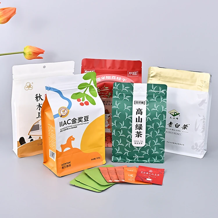 Bolsa Side Recyclable Custom Printed Flat Bottom Coffee Bean Bags Packaging Pouches with Valve