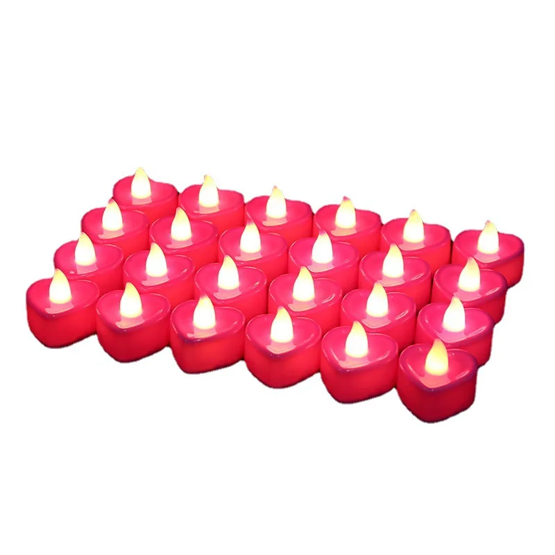 Valentine Day Heart Shape LED Tealight Candles Romantic Love LED Candles Candles with Battery