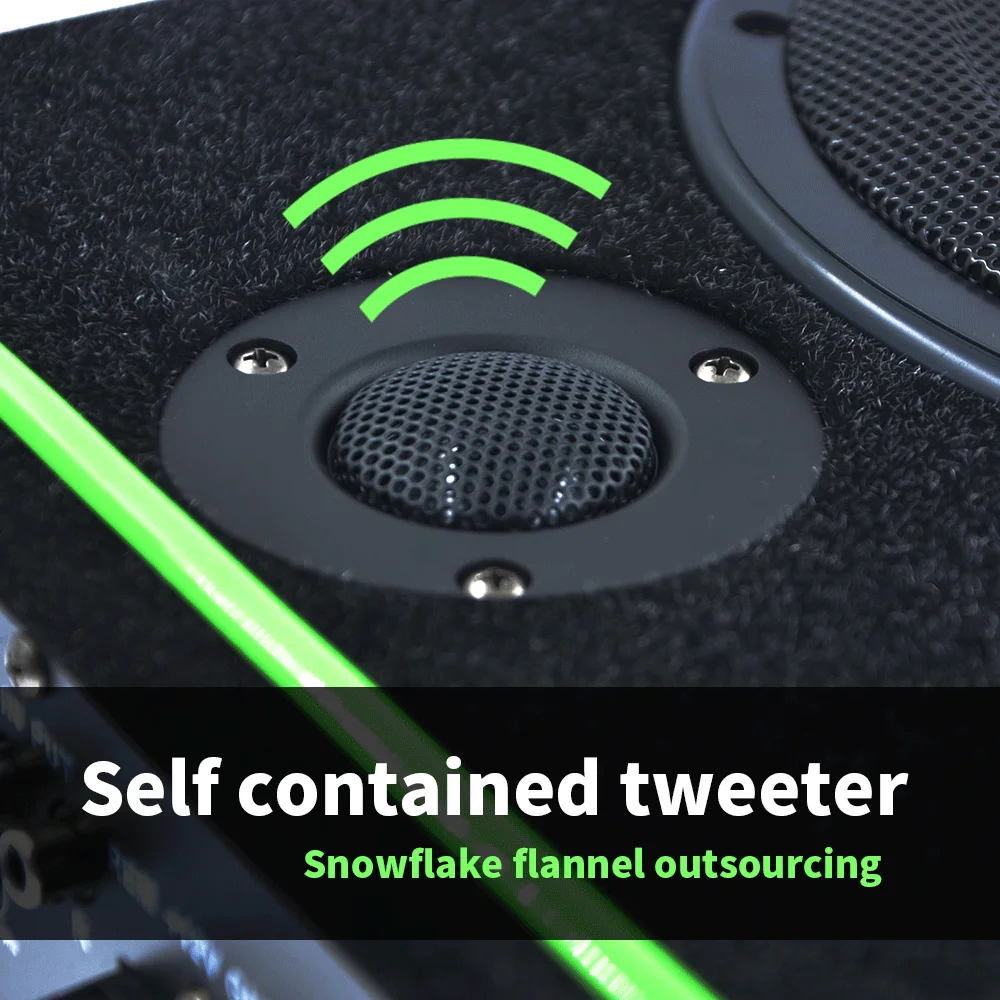 factory supply cheap price  8 inch 12V car audio subwoofer  square slim subwoofer with small tweeter(TB-b88)