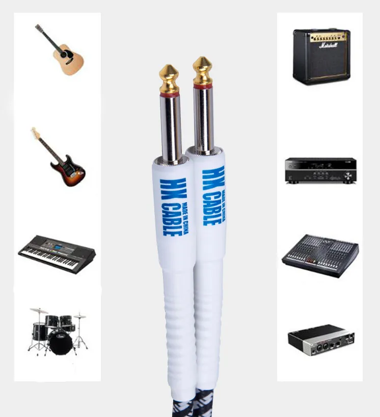 Hot sale Musical instrument accessories Multi-color optional electrical 10 meters guitar cable