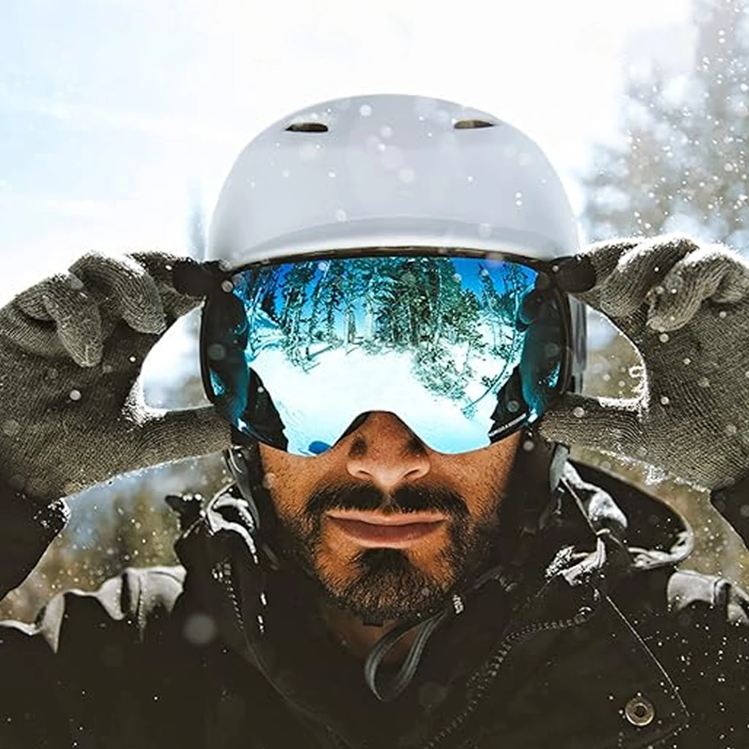 Custom  Wholesale Anti-fog Ski Goggles Outdoor Windproof Magnetic Lens Snow Skiing Glasses Motorcycle Glasses Goggle Ski