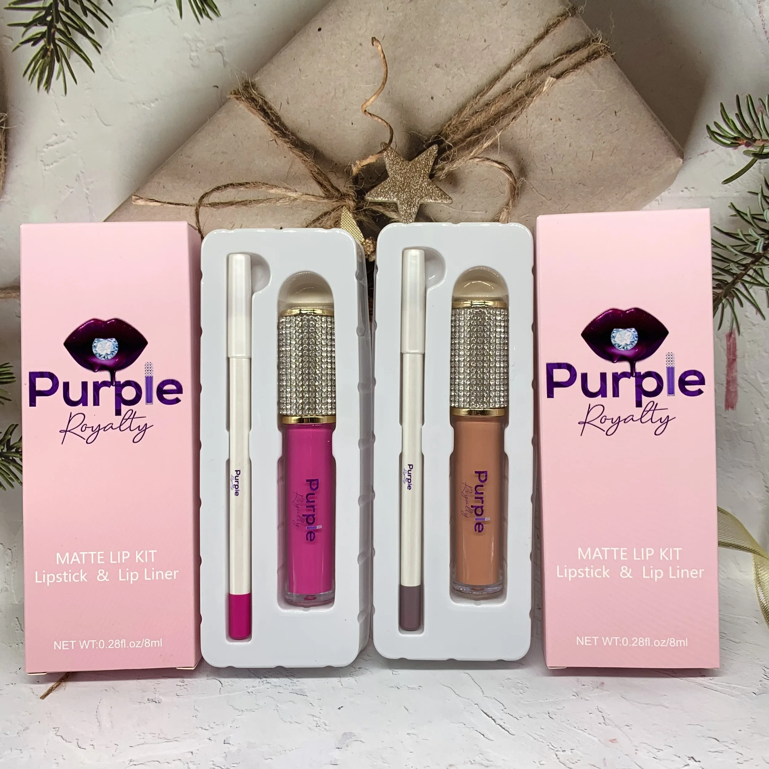 Vendor wholesale 2021 private label logo matte pencil lip gloss lipstick and lip liner set