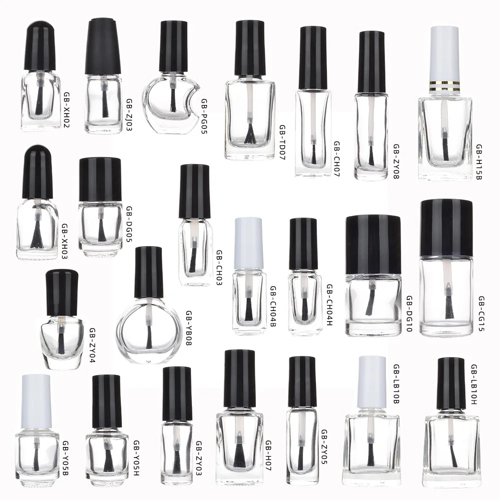 Wholesale glass bottles 5ml 10ml 15ml empty nail polish bottle gel nail polish glass bottle