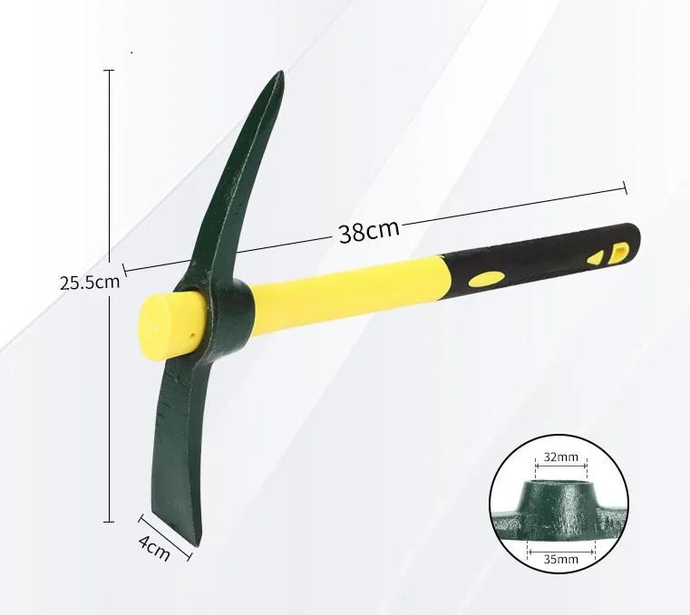 400G Multifunction Garden Pickaxe Pick Mattock With Fiberglass Handle
