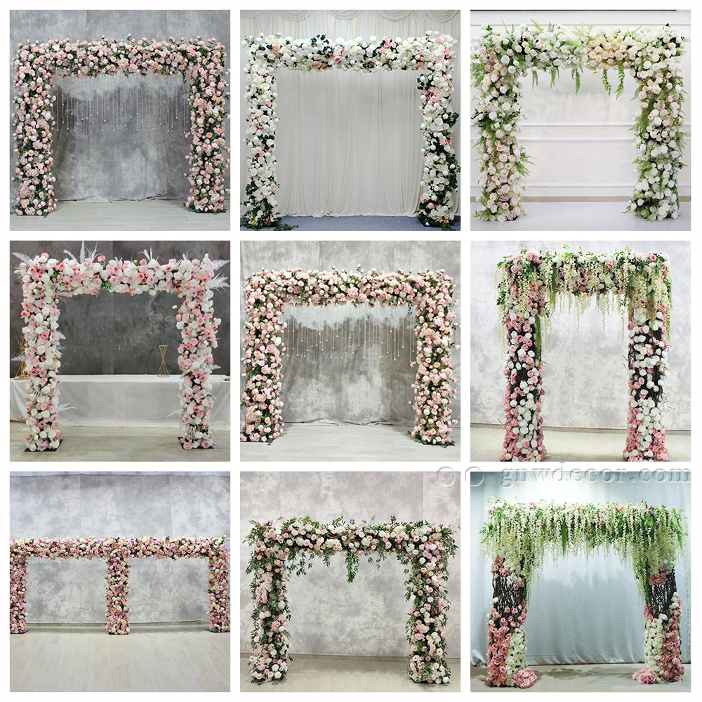 Decorative Flower Supplies Round Arch Stage Floral Frame Garden Backdrop Ceiling Wedding Entrance Moon Gate