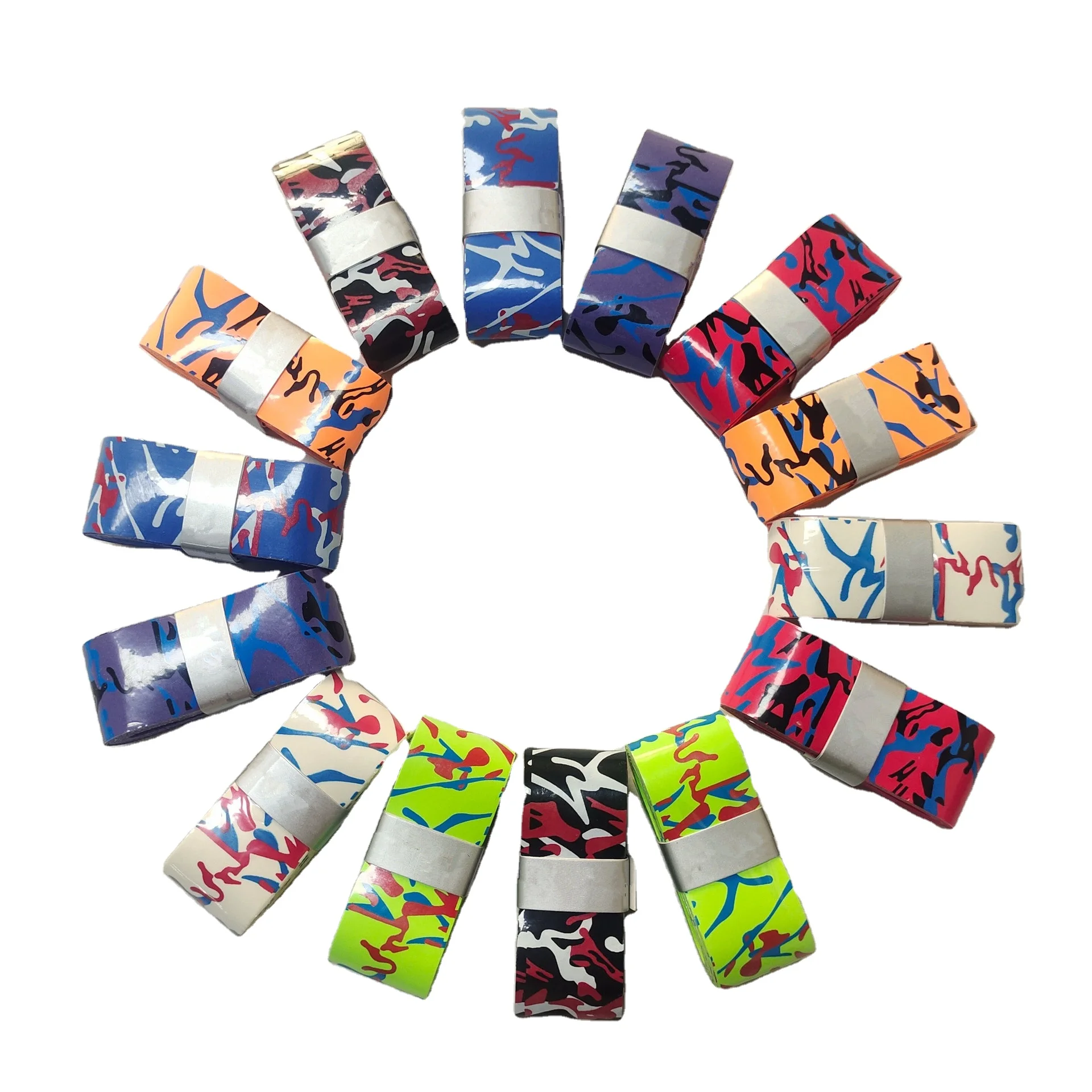 Multi Color Badminton Tennis Racquet Over Grip Tape Sticky Camo Overgrip Tape Non Slip Hand Glue