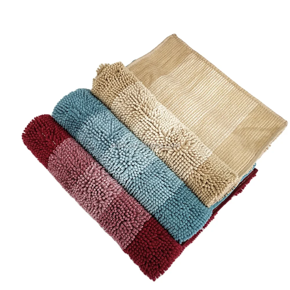 Modern Durable Microfiber Colorful Chenille shaggy mat carpet