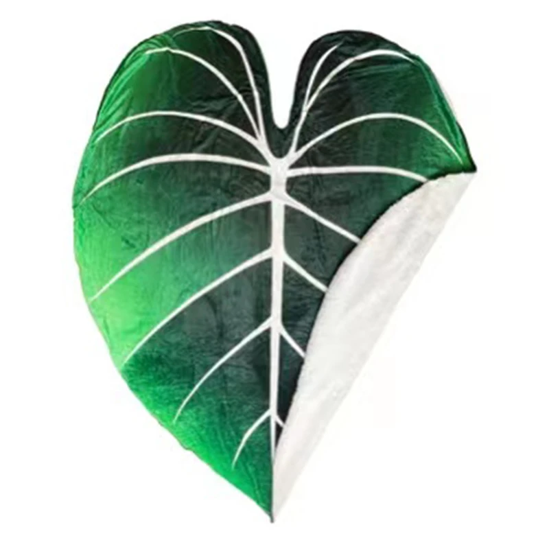 2022 New Gloriosum Printed Leaves Green Leaf Blanket Leaf Shape Blanket